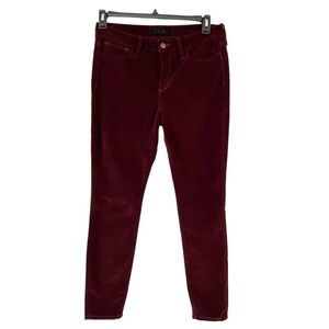 Joe’s Jeans The Icon Mid-Rise Skinny Ankle Burgundy Velvet Jeans Size 30